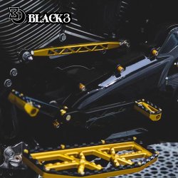 Black3 Gear Linkage Touring/ Softail W. Forward Controls