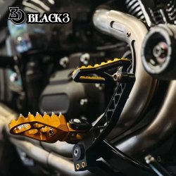 Black3 CNC Brake Arm Softail 2018+ W. Mid Controls