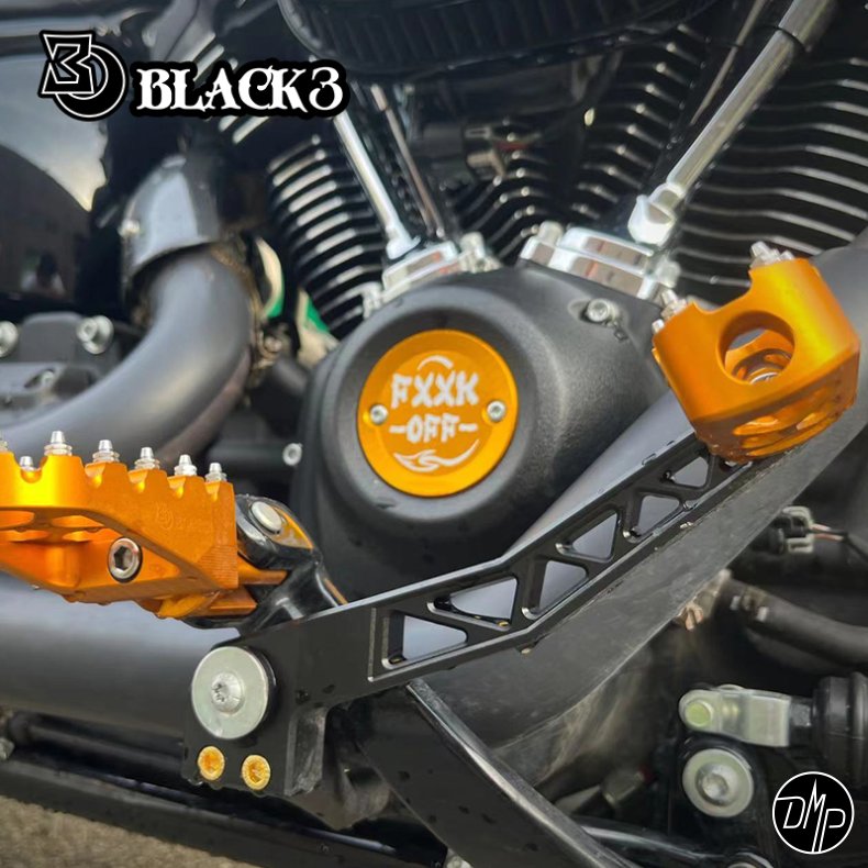 Black3 CNC Brake Arm Softail 2018+ W. Mid Controls