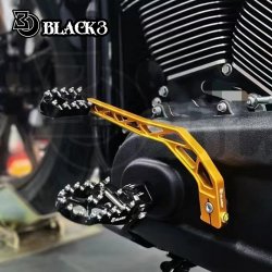 Black3 Gear Arm 2018+ Softail M. Mid Controls
