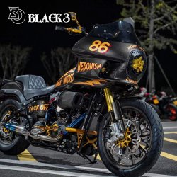 Black3, M8 Softail CNC crash bar