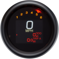 Dakota MLX Speedometer/Tachometer motorcykel / MC, 3-3/8" Sort
