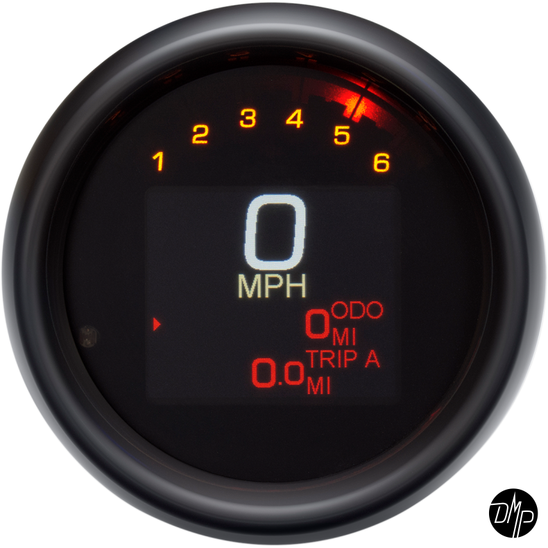 Dakota MLX Speedometer/Tachometer motorcykel / MC, 3-3/8" Sort