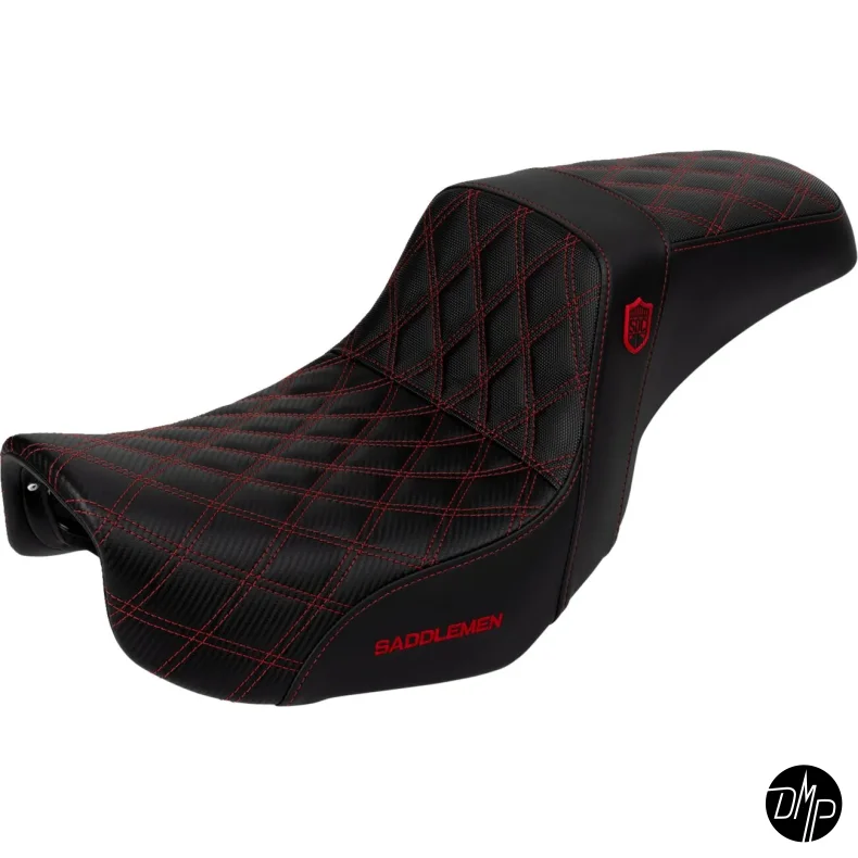 Saddlemen Performance Grip sde, Pro Series Without Backrest Red Dyna 06-17