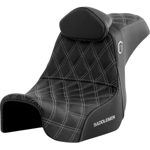Saddlemen Performance Grip sde, Pro Series With Backrest Silver Dyna 06-17