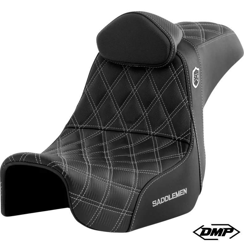 Saddlemen Performance Grip s�de, Pro Series With Backrest Silver Dyna 06-17