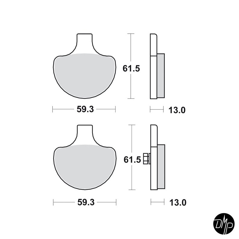 SBS Bremseklodser, sint, Front, 84-99 Big Twin &amp; XL, 88-11 Springer