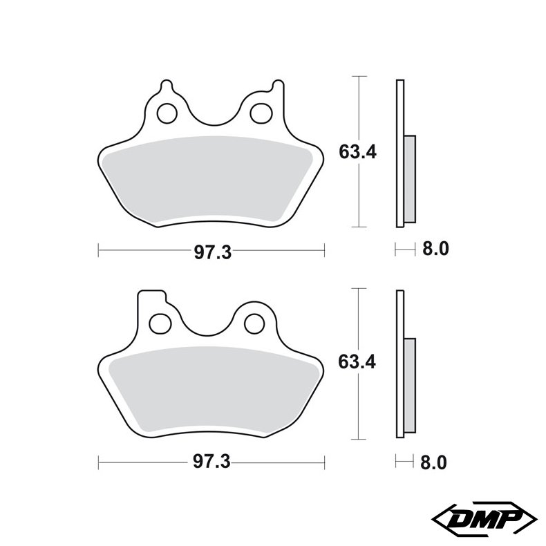 SBS Bremseklodser 826H.HS, sint, Front, 00-07 Big Twin, 00-03 XL &amp; 02-05 V-Rod