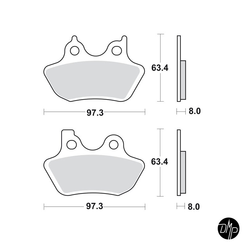 SBS Bremseklodser, sint, Front, 00-07 Big Twin, 00-03 XL &amp; 02-05 V-Rod