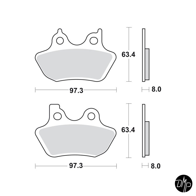 Bremse klodser SBS Sintered for/bag 826H.LS