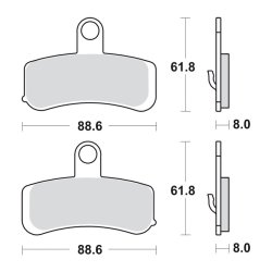 SBS Bremseklodser, sint, Front 08-14 Softail &amp; 08-17 Dyna
