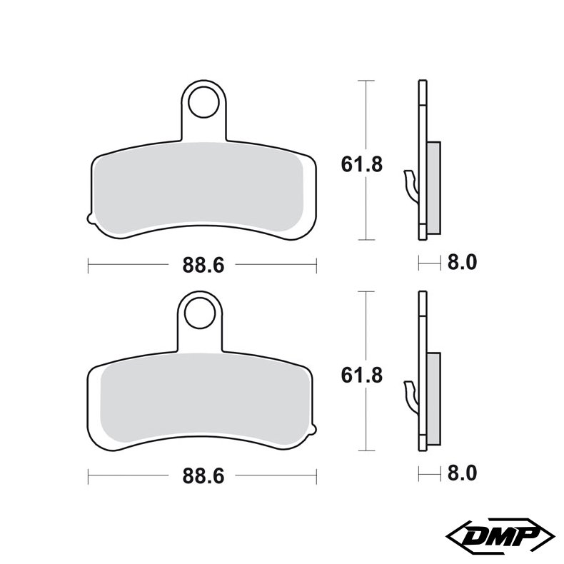 SBS Bremseklodser 853H.HS, sint, Front 08-14 Softail &amp; 08-17 Dyna