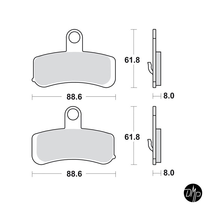 SBS Bremseklodser, sint, Front 08-14 Softail &amp; 08-17 Dyna