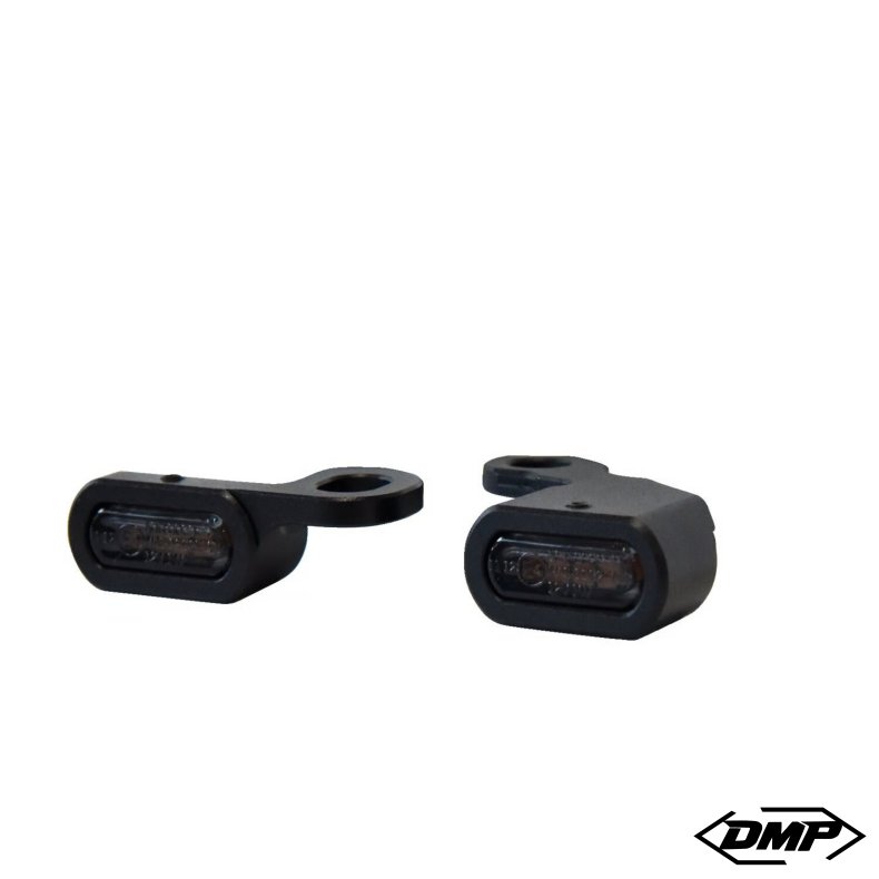 MCS Turn signal "below bar" black with smoke lens - Dyna/Softail/XL