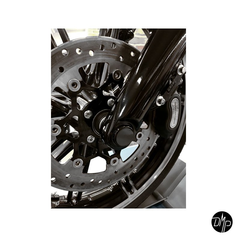 Killer Custom Axle cover set, Front axle. Blank sort 18-24 M8 Softail