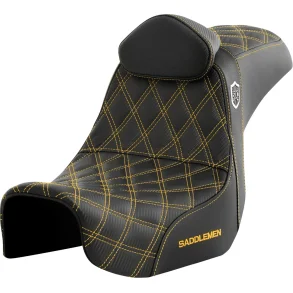 Saddlemen Performance Grip sde, Pro Series With Backrest Gold Dyna 06-17
