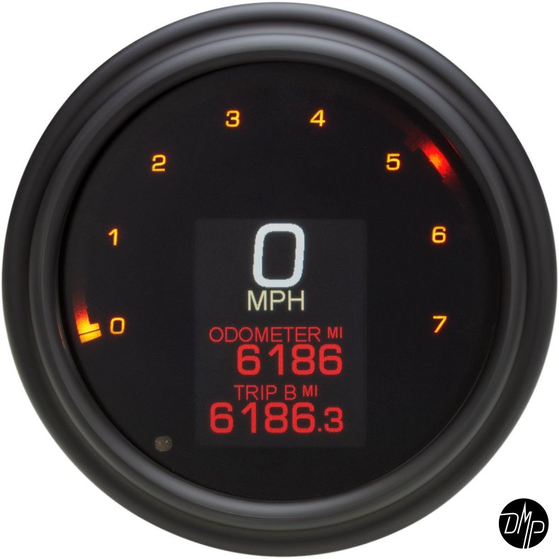 DAKOTA - DIGITAL GAUGES, HARLEY DAVIDSON, 4-1/2" - BLACK