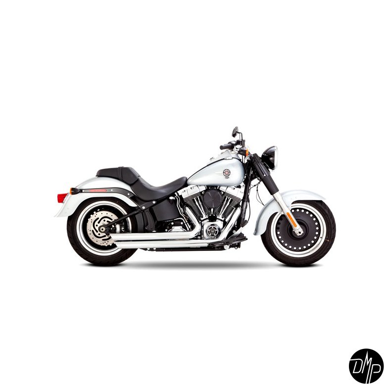 E-GODKENDT THORCAT-V&H, BIG SHOTS 2-2 UDSTDNING SORT/CHROME 91-05 SOFTAIL