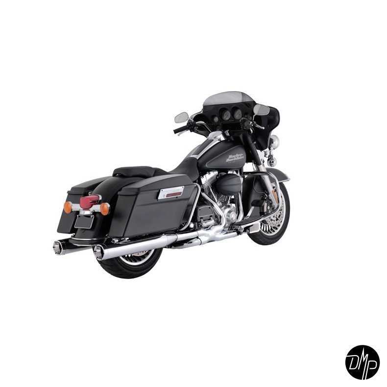 THORCAT-V&H, MONSTER ROUND SLIP-ON MUFFLERS. CHROME 07-16 touring