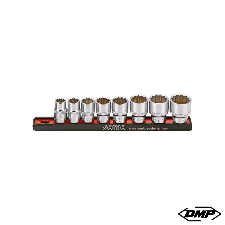 Sonic, socket rail set 3/8", 8-piece. US/SAE