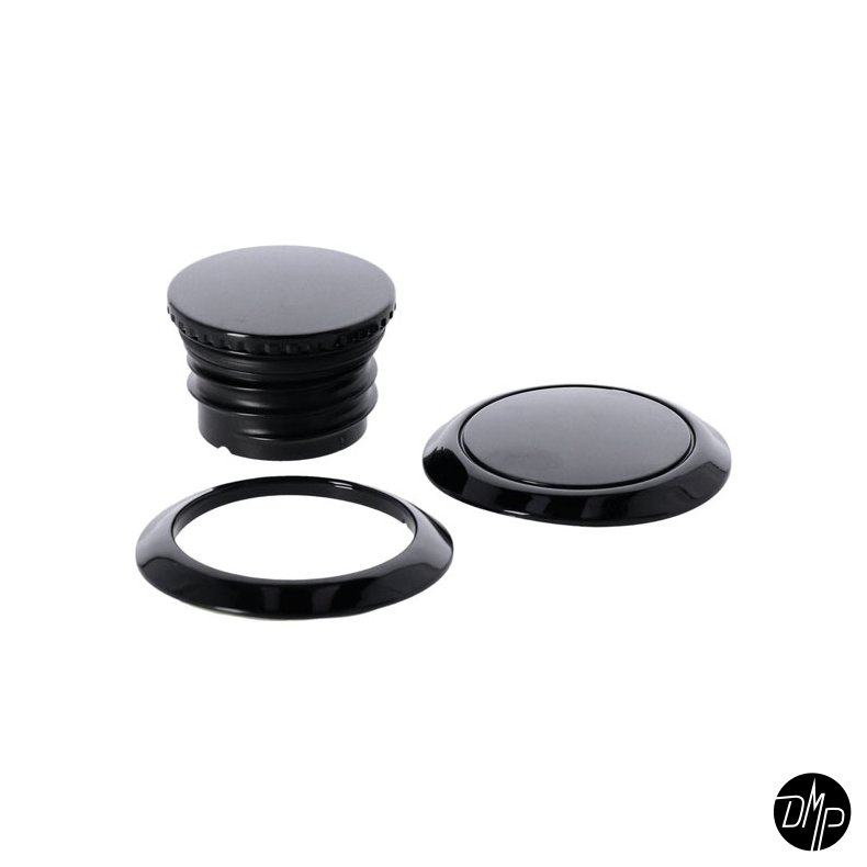 Pop-up gas cap, left &amp; right set. Black "flush mount"