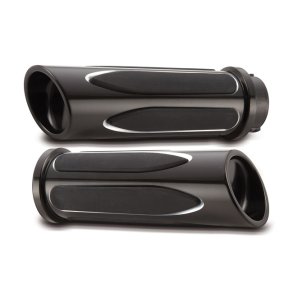 Arlen Ness Billet Deep Cut Comfort Grips Black