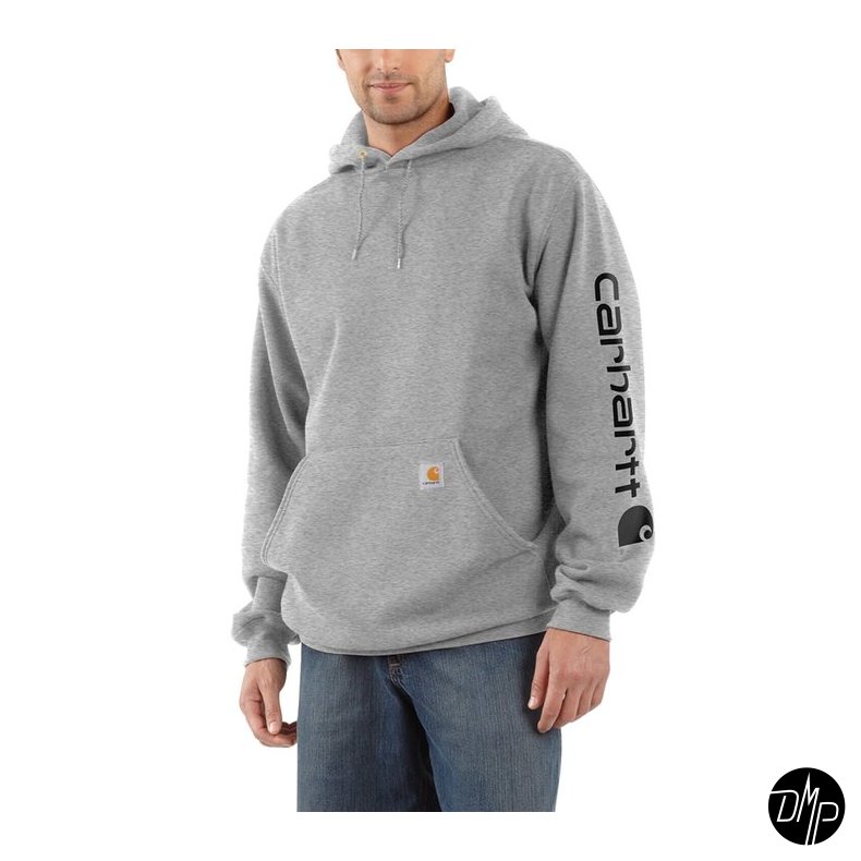 Carhartt Sleeve logo hoodie grey/black