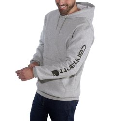 Carhartt Sleeve logo hoodie grey/black