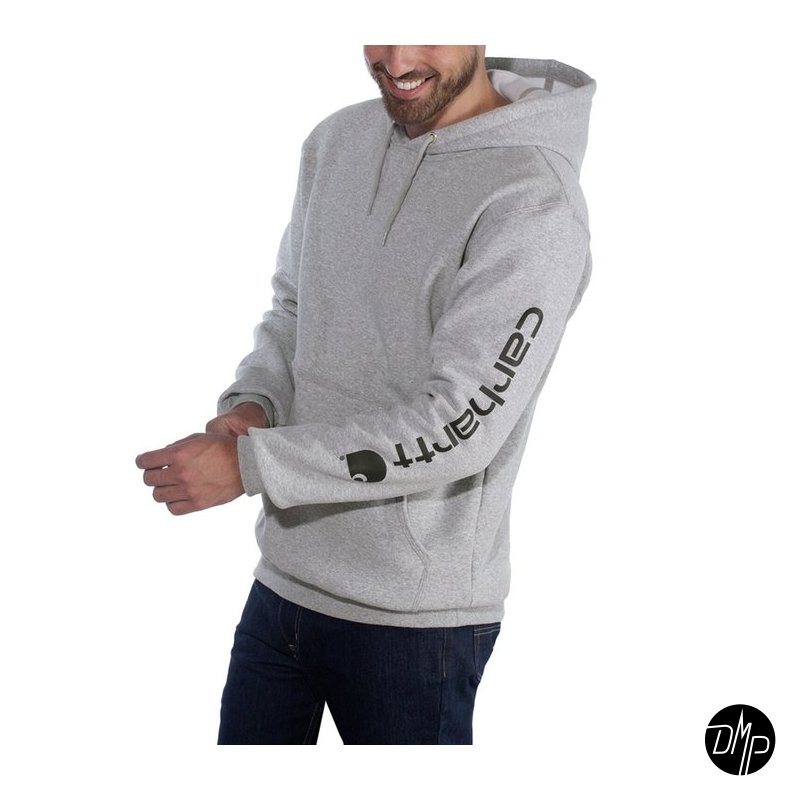 Carhartt Sleeve logo hoodie grey/black