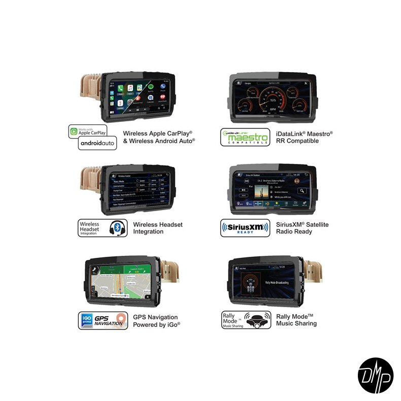 SOUNDSTREAM Radio with Apple carplay &amp; Android auto for HARLEY Touring 14-23 V2 (Full Screen)