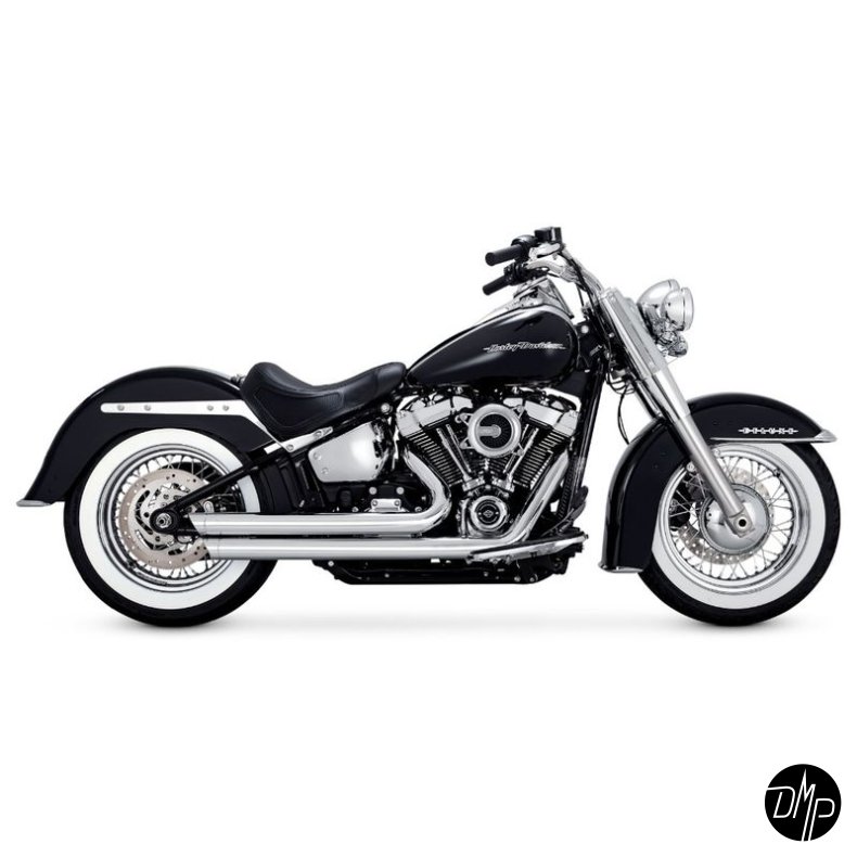 E-GODKENDT THORCAT-V&H, BIG SHOTS 2-2 SORT/CHROME 18-23 SOFTAIL 107/114 UNDT FLFB/S Fatboy, FXBR/S B