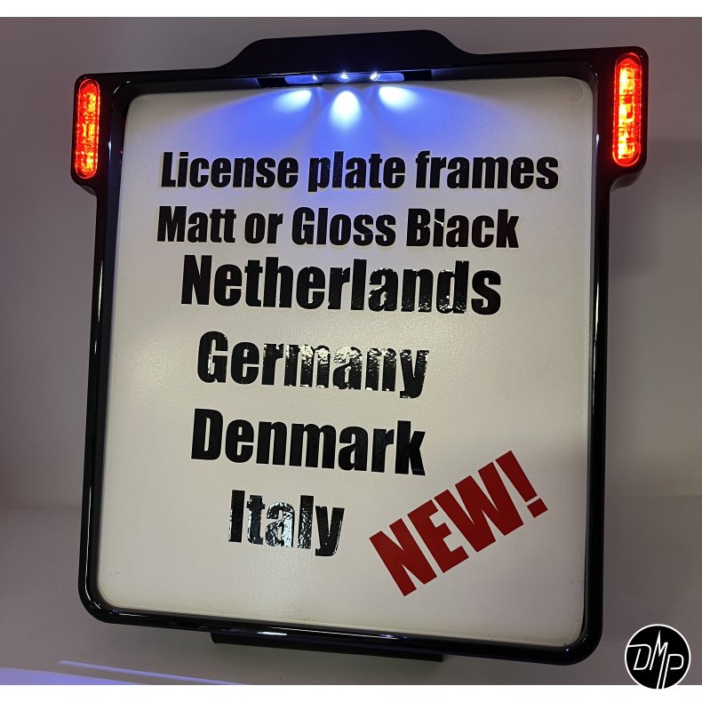 DMP Motorcycle license plate frame 3.0 GERMANY GLOSS BLACK