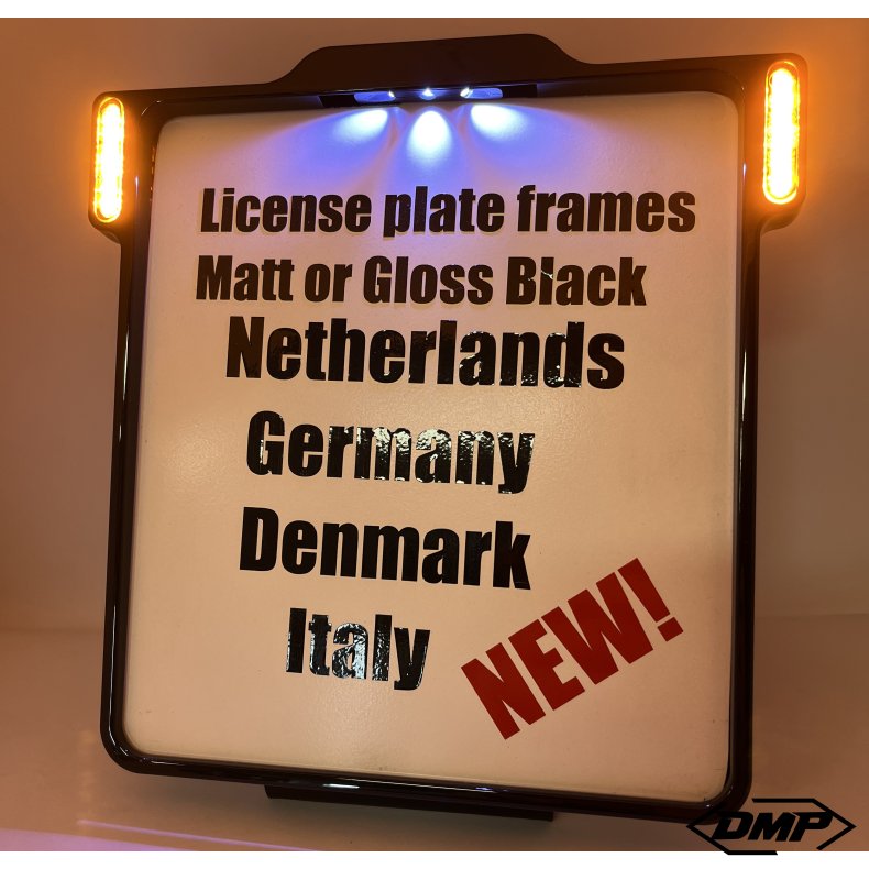 DMP Motorcycle license plate frame 3.0 GERMANY GLOSS BLACK