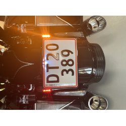 DMP Motorcykel Nummerpladeramme 3.0 DENMARK Blank sort