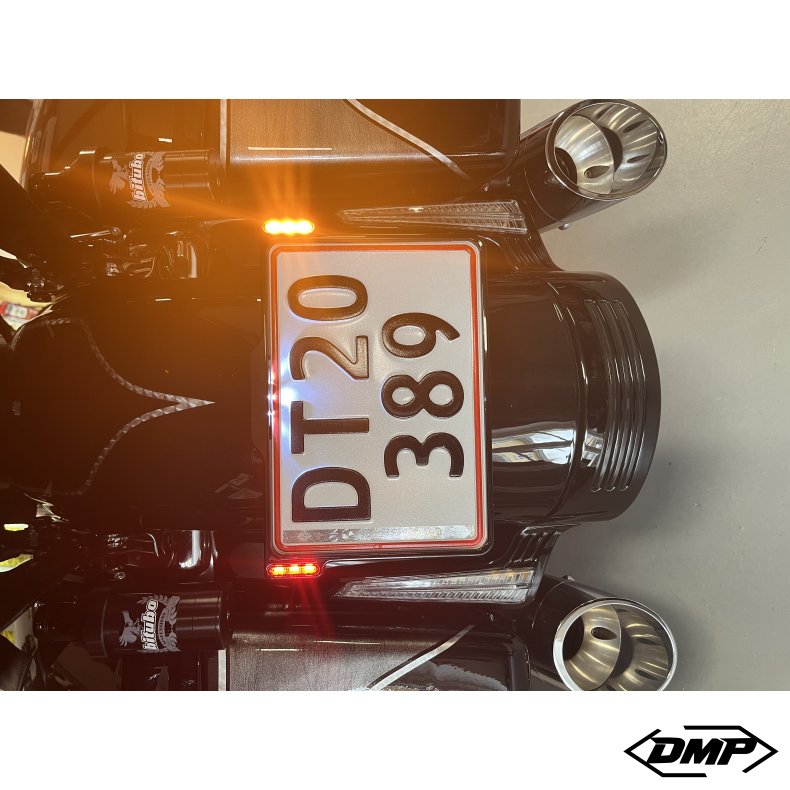 DMP Motorcykel Nummerpladeramme 3.0 DENMARK Blank sort