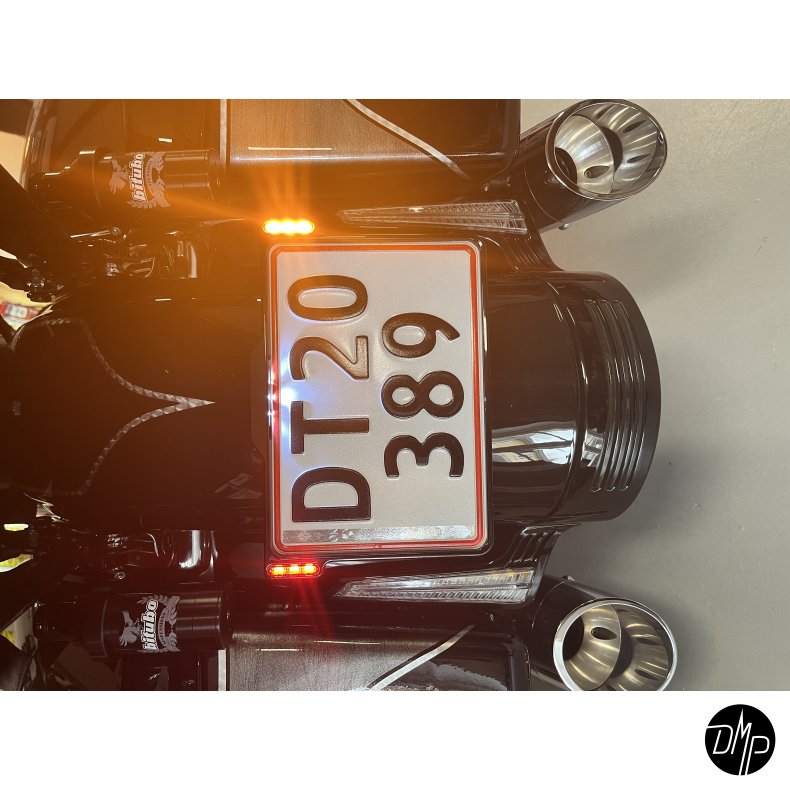 DMP Motorcykel Nummerpladeramme 3.0 DENMARK Blank sort