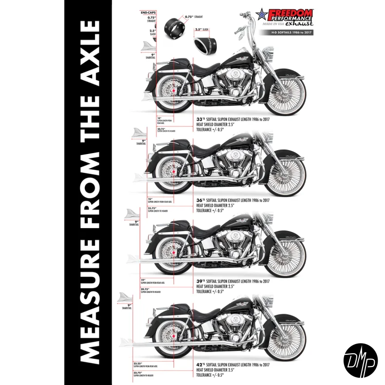 FREEDOM PERFORMANCE SHARKTAIL TRUE DUALS 07-17 SOFTAIL undtaget Breakout &amp; Rocker c.