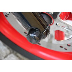 CULT-WERK, FRONT AXLE COVER KIT. GLOSS BLACK Dyna/Softail/Touring/V-Rod