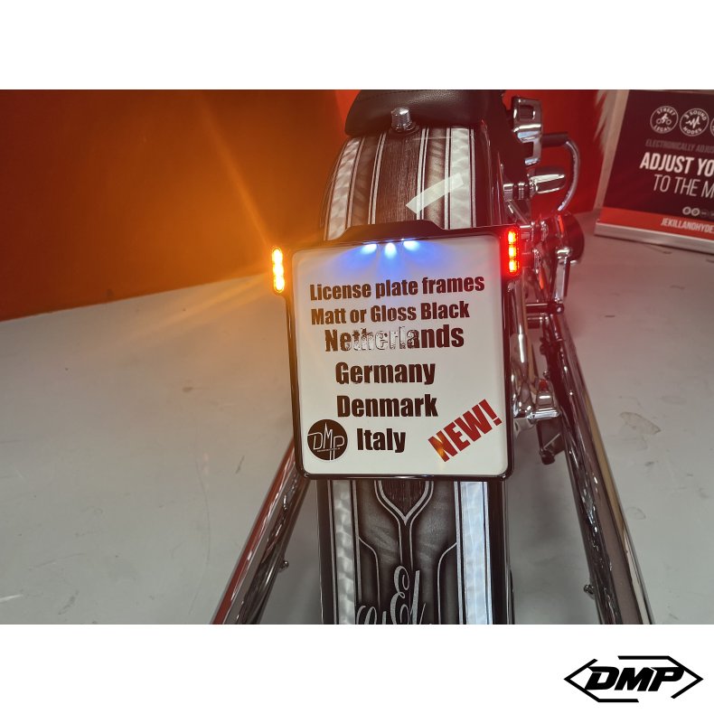 DMP Motorcycle license plate frame 3.0 GERMANY GLOSS BLACK