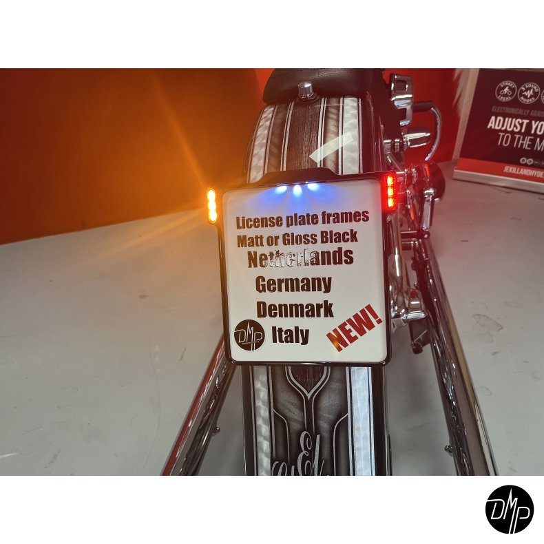 DMP Motorcycle license plate frame 3.0 GERMANY GLOSS BLACK