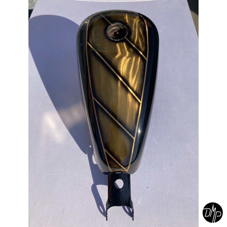 Harley-Davidson Sportster "DMP EDITION" Motorcykel tankst, BLACK AND GOLD!