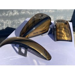 Harley-Davidson Sportster "DMP EDITION" Motorcykel tankst, BLACK AND GOLD!