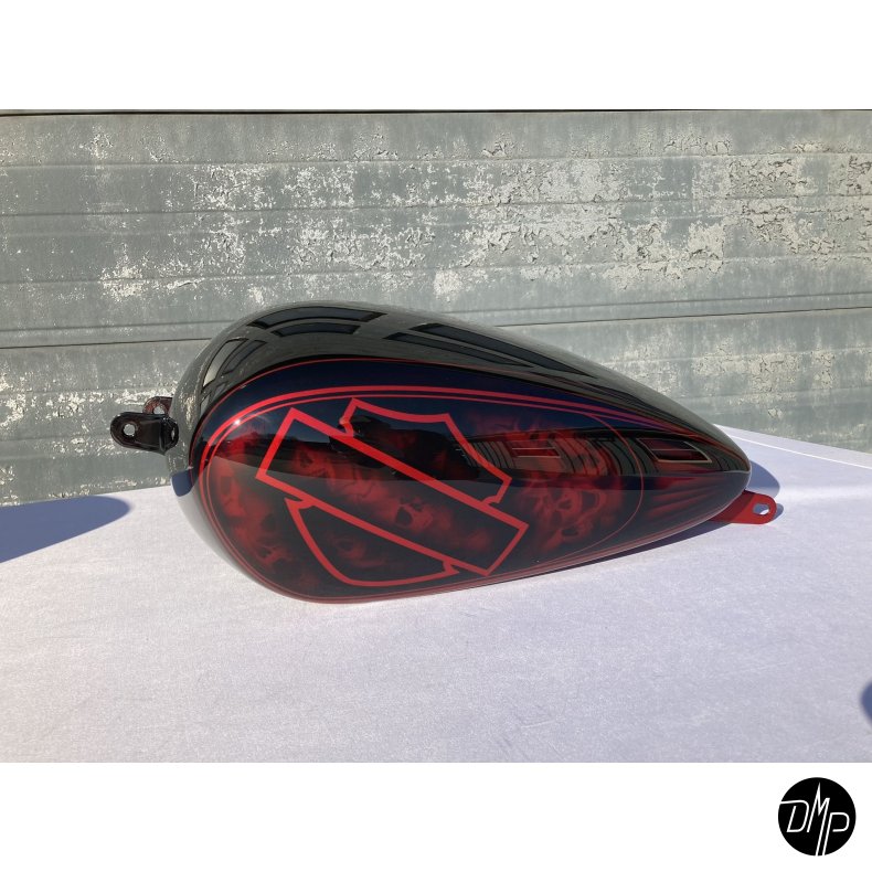 Softail tank og skrme "DMP EDITION" Black &amp; Red Airbrush