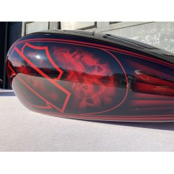 Softail tank og skrme "DMP EDITION" Black &amp; Red Airbrush