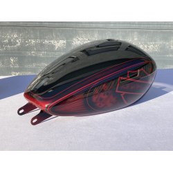 Softail tank og skrme "DMP EDITION" Black &amp; Red Airbrush