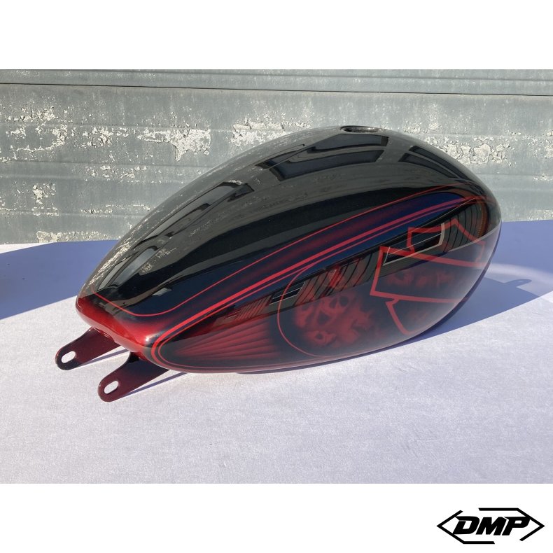 Softail tank og sk�rme "DMP EDITION" Black &amp; Red Airbrush