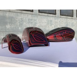 Softail tank og skrme "DMP EDITION" Black &amp; Red Airbrush
