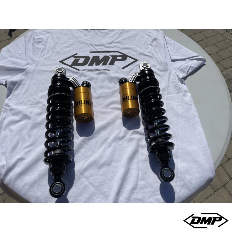 �hlins HD 764 STX36 Blackline rear shock absorber set. 336mm Dyna 1991-2017 GOLD RESERVOIRS
