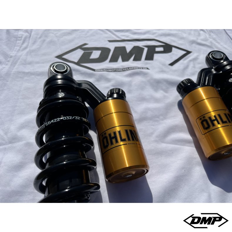 �hlins HD 764 STX36 Blackline rear shock absorber set. 336mm Dyna 1991-2017 GOLD RESERVOIRS