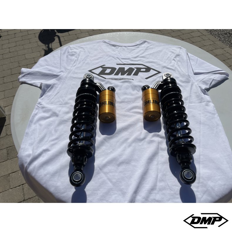 �hlins HD 764 STX36 Blackline rear shock absorber set. 336mm Dyna 1991-2017 GOLD RESERVOIRS